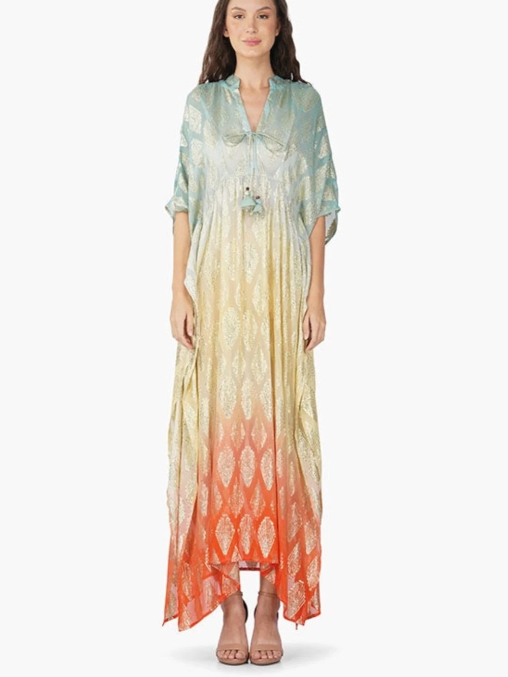 America & Beyond Magnolia Lurex Kaftan Dress